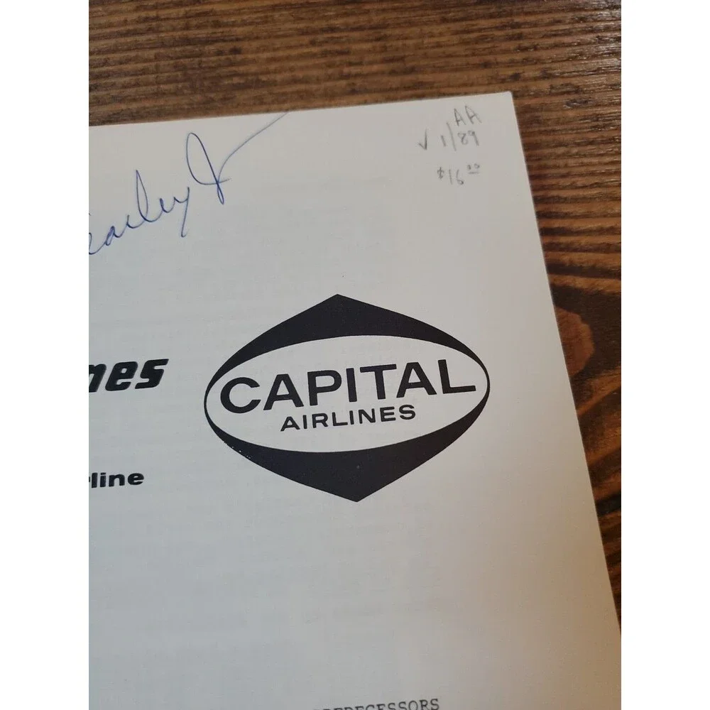 Signed George Cearley - Capital AirLines World's No.1 Prop Jet Airline